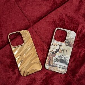 Stylish Gold and Collage Phone Case Set